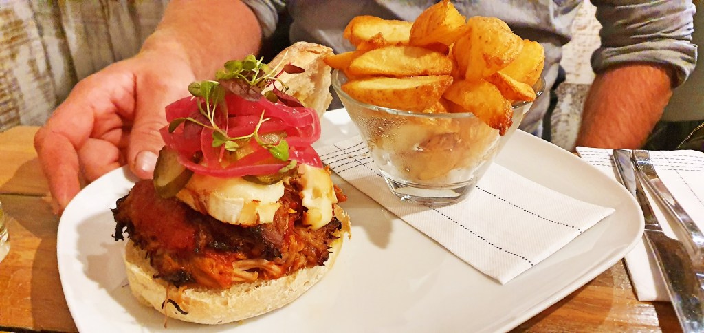 The burger of the day - lamb from the farm.