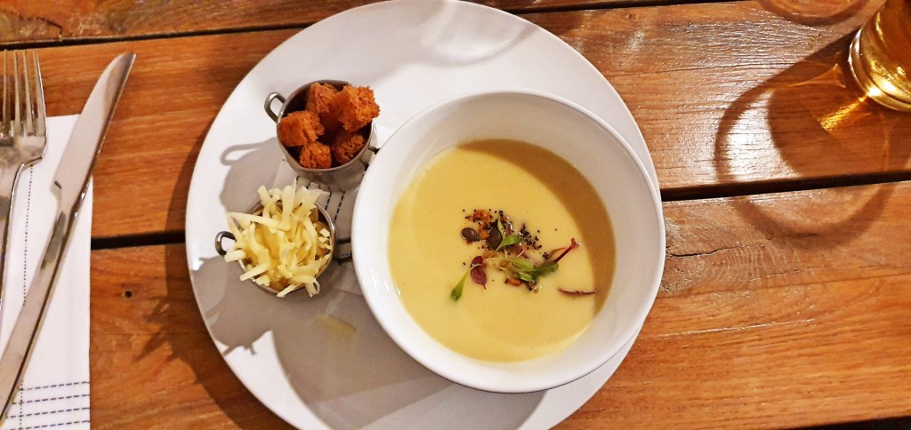 Silky parsnip and pear soup